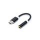 Earphone Adapter Cable USB type C to 3.5mm Audio black