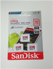 SanDisk 16GB Ultra MicroSDHC 98 MB/s, C10,U1, Full HD,A1 per 3