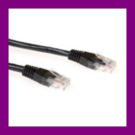 U/UTP CAT6A cable snagless - black 3.0m / 50µ Gold / 10 - 4.95