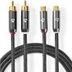 Stereo- Audio Cable / 2xRCA male/2x RCA female/gold plated 2m