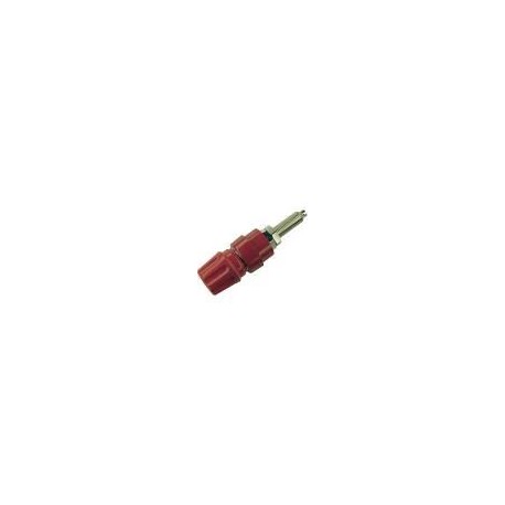 PKNI 20 B red female banana - plus laboratory conn. 4mm isolated chassis, heavy duty,long mounting stud