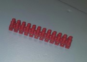 Terminal block flexible red - PVC 24 screws 4mm² kroonsteen