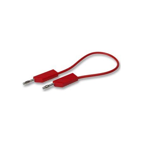 Silicone test leads red 4mm - 50cm with stackable plugs
