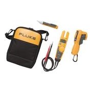  Fluke Combi kit T5, 1. Continuiteits and Current Tester.2. Fluke 62MAX + IR Thermometer. 3. 1AC II Voltage (from 249.00 to189.