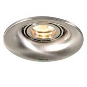 Lampholder with punch in hole system for ceiling, adjustable with double ring for all directions GU10 - satin silver steel