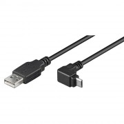 USB-A Micro USB right-angle - USB 2.0 cable 1.8m black