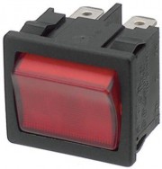 Rocker switch 2p 10A 250VAC on-off neon lamp red - 10 - 4.99 / 100 - 3.99