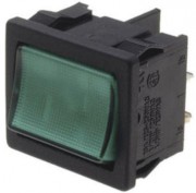 Rocker switch 2p 10A 250VAC on-off neon lamp green 10 - 4.99 / 100 - 3.99