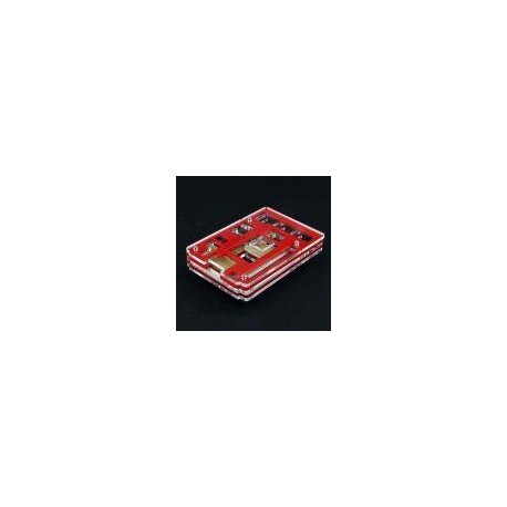 Acrylic Rainbow Case / Box / S - Acrylic Rainbow Case / Box / Shell for Raspberry PI 2 Model B - Transparent + Red Price for