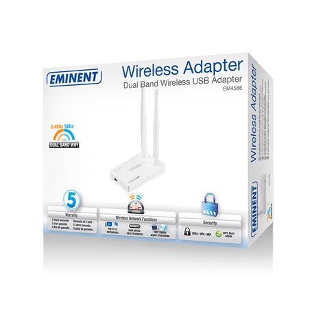 EMINENT EM4586 - WiFi Adapter - EM4586 - Wireless Dual Band USB Adapter Wireless network adapter for desktop computers and