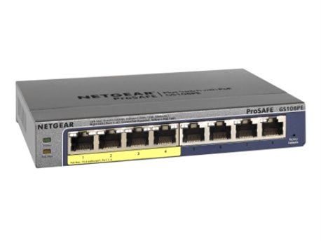 Netgear GS108PE 8-port Gibabit Ethernet Smart Managed Plus Switch 4-Port PoE 